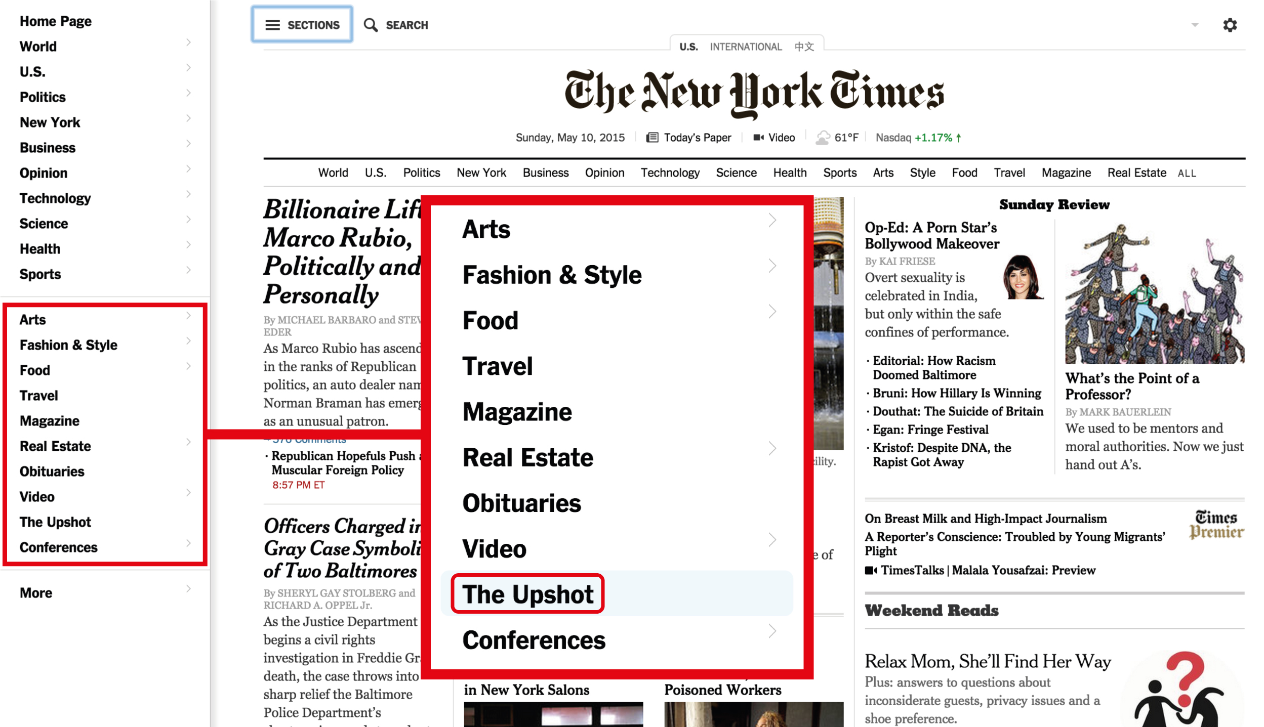 NYT-homepage-Upshot-sub-brand